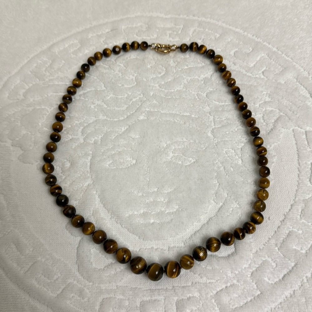 Authentic Rare  1980s from Egypt 14 k clasp Tigers eye